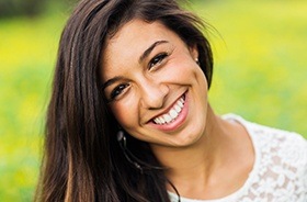 Smiling woman outdoors