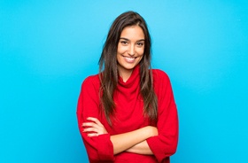 woman with healthy smile, free of gum disease