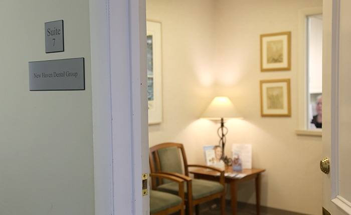 Door into dental waiting area