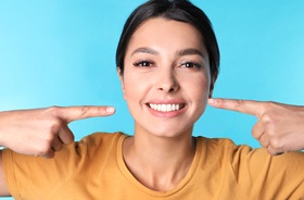 showing off straight teeth