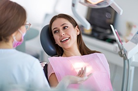 Woman in dental chair