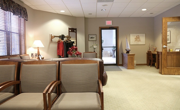 Dental office reception room