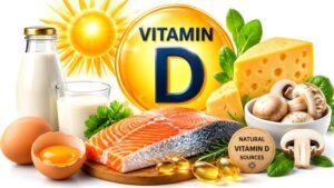 Digital image depicting natural sources of vitamin D